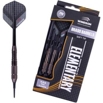 Windson ELEMENTARY 20 G BRASS SET Sárgaréz darts nyilak puha hegyekkel, fekete, méret kép