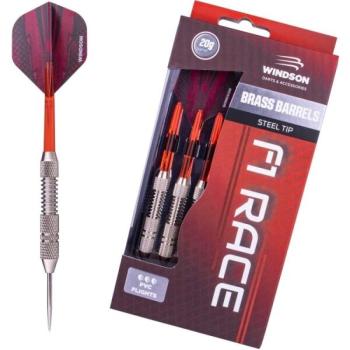 Windson F1 RACE 20 G BRASS SET Sárgaréz darts nyilak fém hegyekkel, piros, méret kép