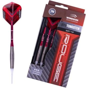 Windson ROUGE 16 G TUNGSTEN SET Volfrám darts nyilak puha hegyekkel, piros, méret kép