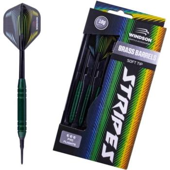 Windson STRIPES 18 G BRASS SET Sárgaréz darts nyilak puha hegyekkel, fekete, méret kép