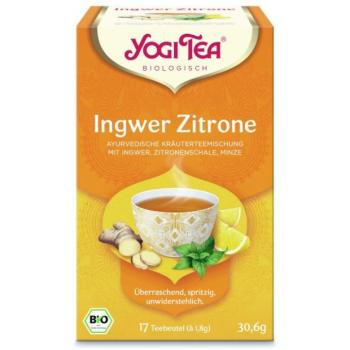 Yogi Tea gyömbér citrom ájurvédikus gyógynövényes gyümölcs tea 17 x 1,8 g kép