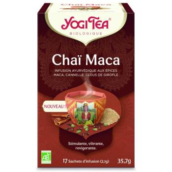 Yogi Tea Maca Chai ájurvédikus gyógytea szegfűszeggel és fahéjjal 17 x 2,1 g kép