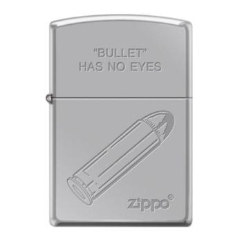 Zippo benzines öngyújtó Bullet motívummal, króm kép