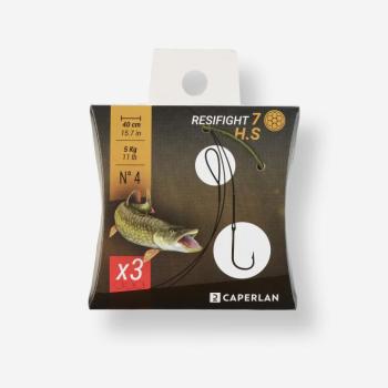 3 db RESIFIGHT 7 előkezsinór egyágú horoggal ragadozók horgászatához, 5 kg Caperlan kép