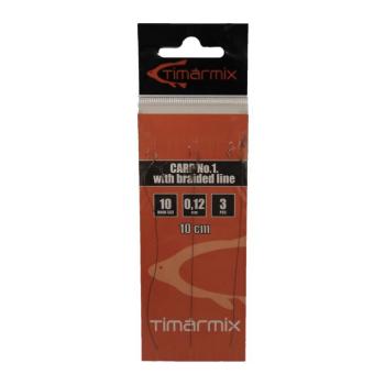 Előkötött horog carp no.1 braided line, 4, 6, 8, 10 Timar Mix kép