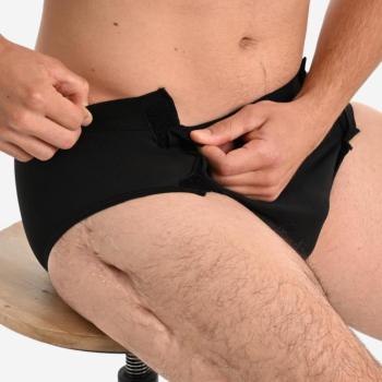 Férfi alsónadrág, tépőzáras, fekete Decathlon kép