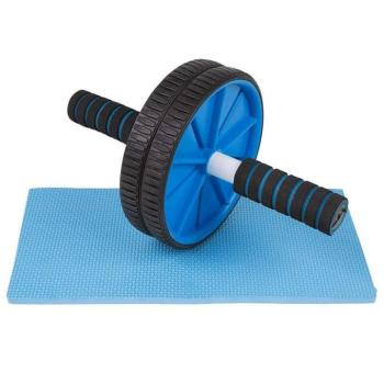 Fitnessz roller, hasizom kerék + szőnyeg Kék kép