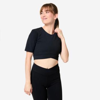 Női fitnesz crop top, keresztezett szabású Decathlon kép