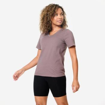 Női fitneszpóló, V-nyakú, pamut Nyamba kép