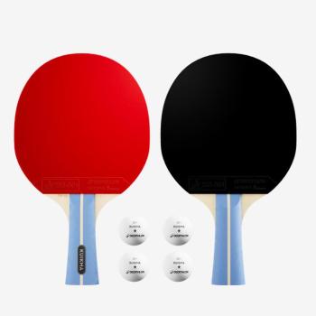 Pingpongütő szett, 2 db ütő + labdák, iskolai használatra - TTR 100 3* ITTF Pongori kép